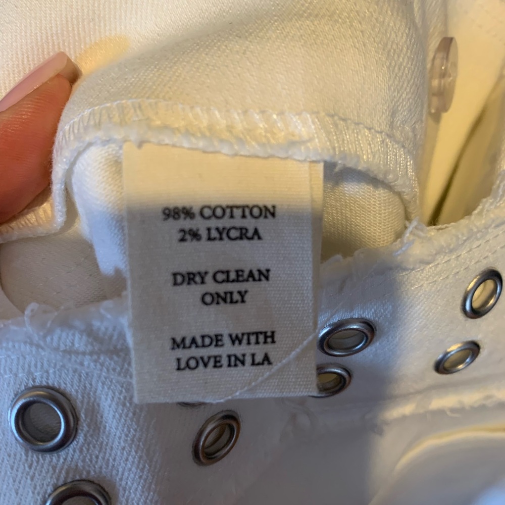 NWOT Miaou Cropped Flare Frayed Hem Pants With Attached Belt - Picture 3 of 4